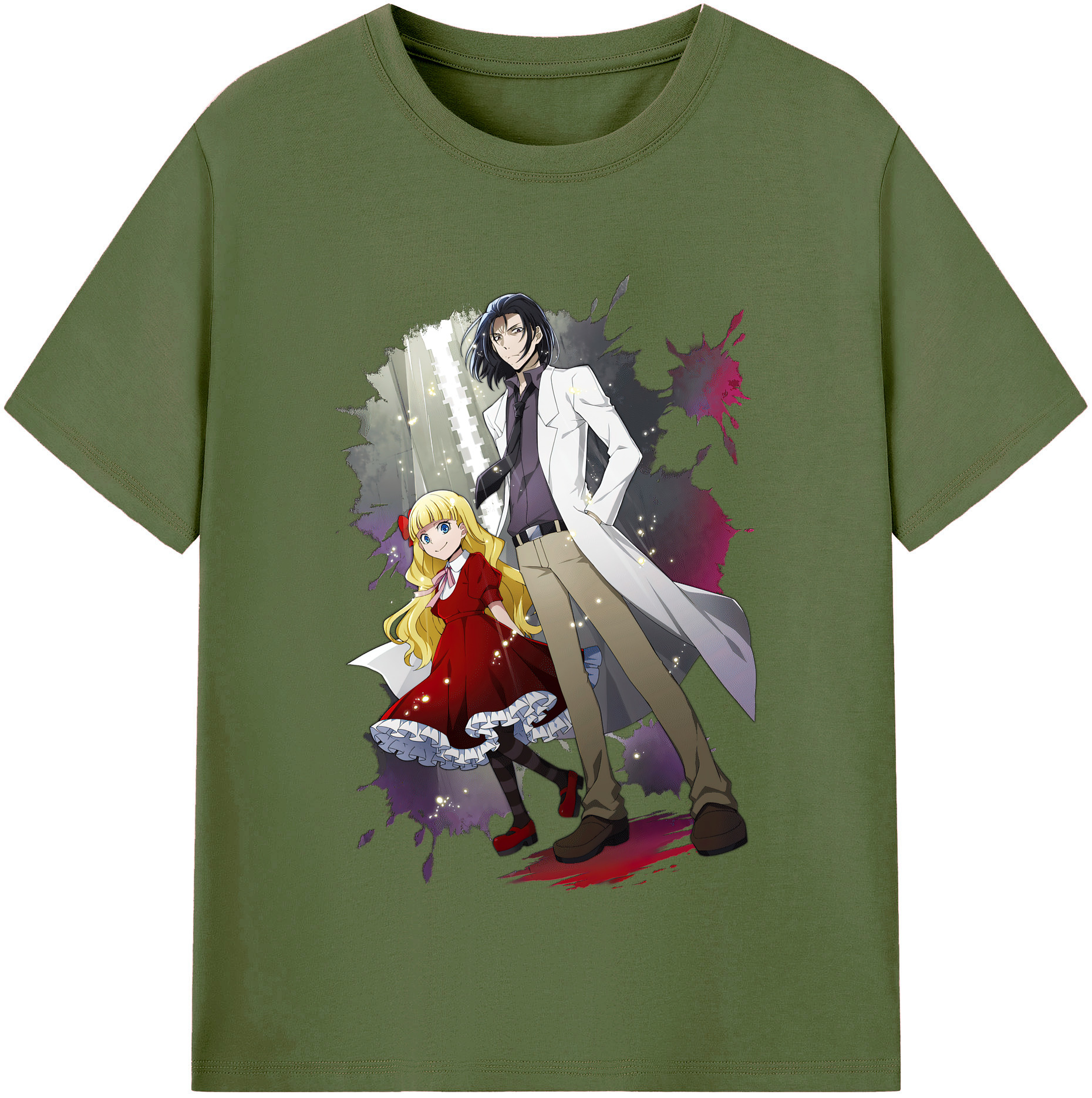 （画像用） 文豪ストレイドッグス Bungo Stray Dogs 綿100％半袖Tシャツ（フロントプリント）